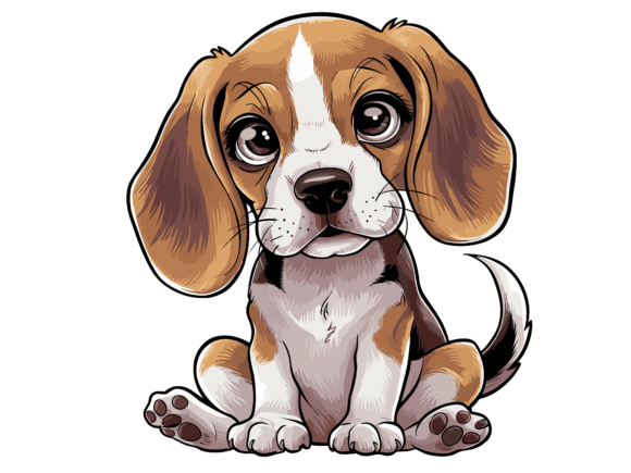 Adorable Beagle Dog Illustration T-shirt