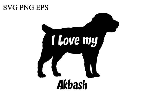 Akbash I Love My Dog Silhouette