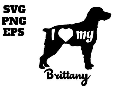 Brittany I Love My Dog Vector