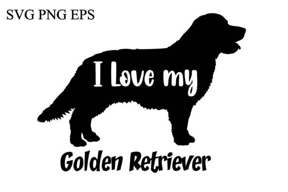 Golden Retriever I Love My Dog Vector