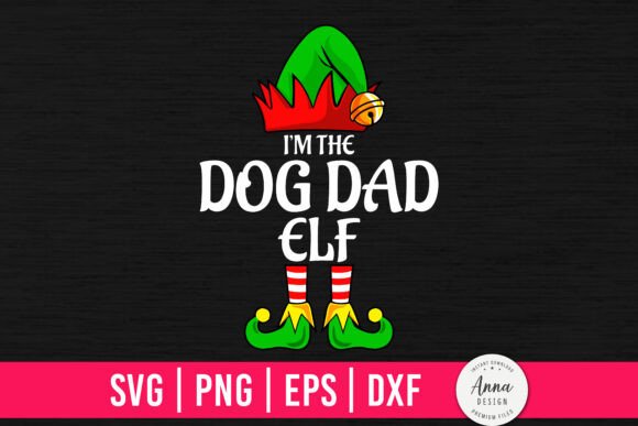 I'm the Dog Dad Elf Funny Christmas