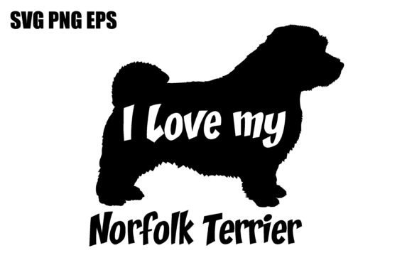 Norfolk Terrier I Love My Dog Silhouette